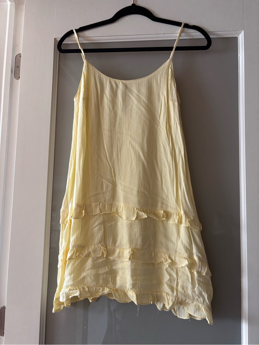 Light Yellow Ruffle Slip Dress